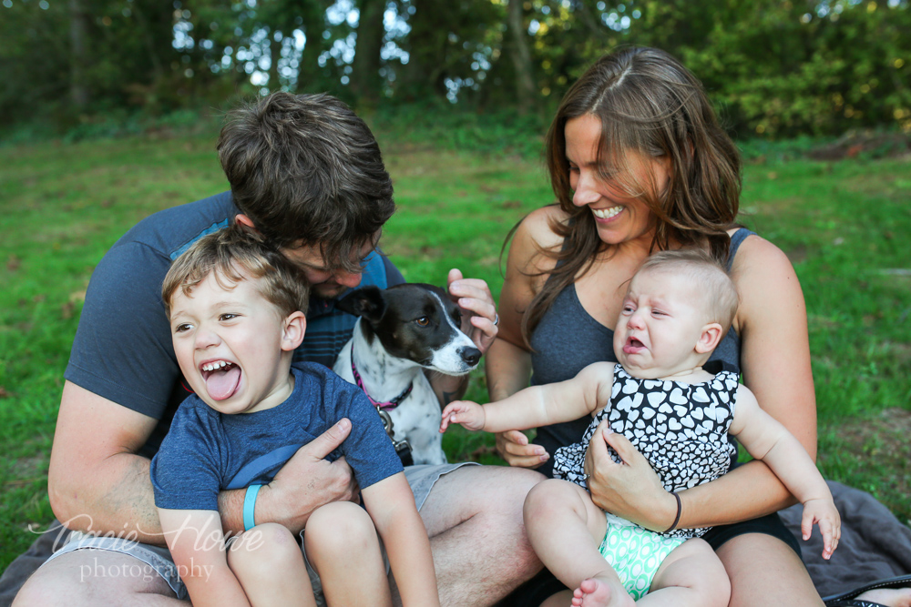 A hilarious, yet very real moment captured during a family shoot. 