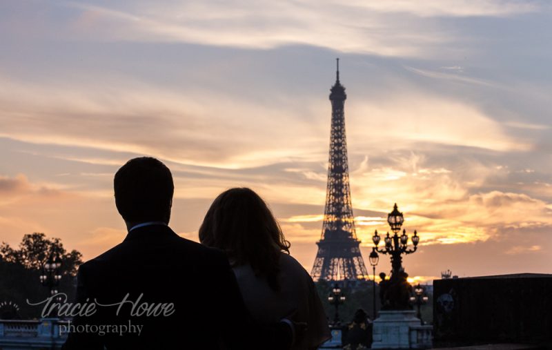 Paris wedding sunset