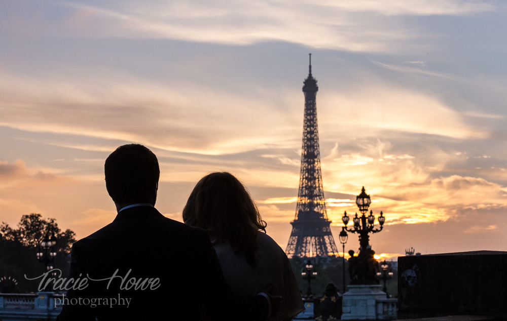 Paris wedding sunset