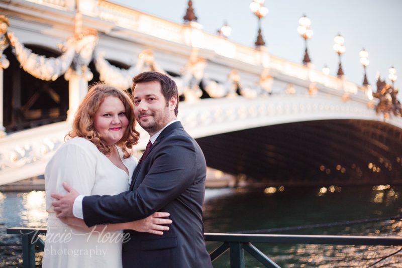 Paris wedding shoot at Pont Alexandre III bridge
